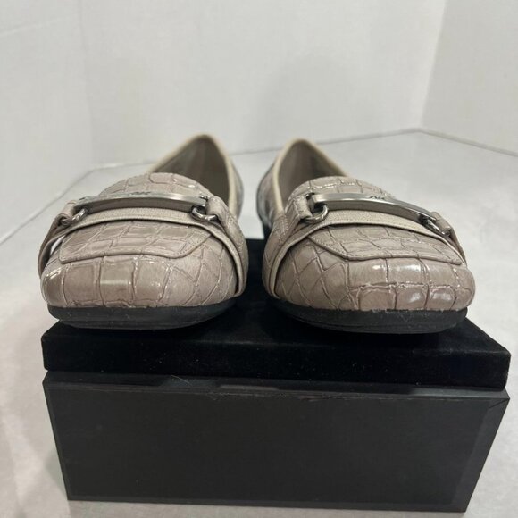 Anne Klein AK Sport Croc Embossed Loafers Comfort Flats Taupe 10M - Picture 12 of 16